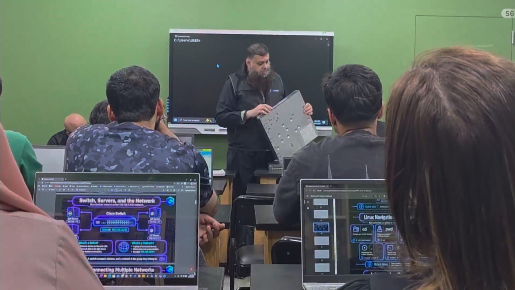 Switch teardown demonstration in front of students